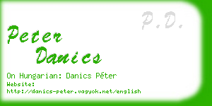 peter danics business card